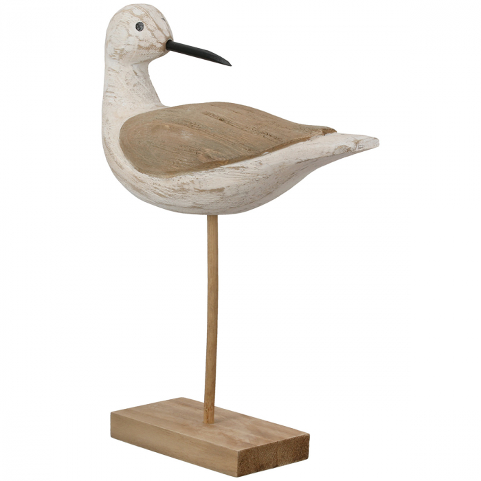 Figurină, Pasăre, Lemn, alb, PU 2, L. 8 cm, L. 24 cm, H 31 cm [2]