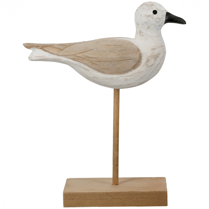 Figurină, Pasăre, Lemn, alb, PU 3, L. 8 cm, L. 21 cm, H 26 cm [3]