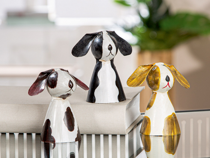 Figurină pe gard, Sparky, Fier, alb, PU 9, 3 buc. asortate, L. 6 cm, L. 6,5 cm, H. 7 cm [5]