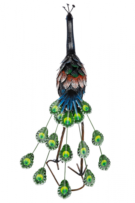 Figurina Peacock, Metal, Multicolor, 24x57x16 cm [2]