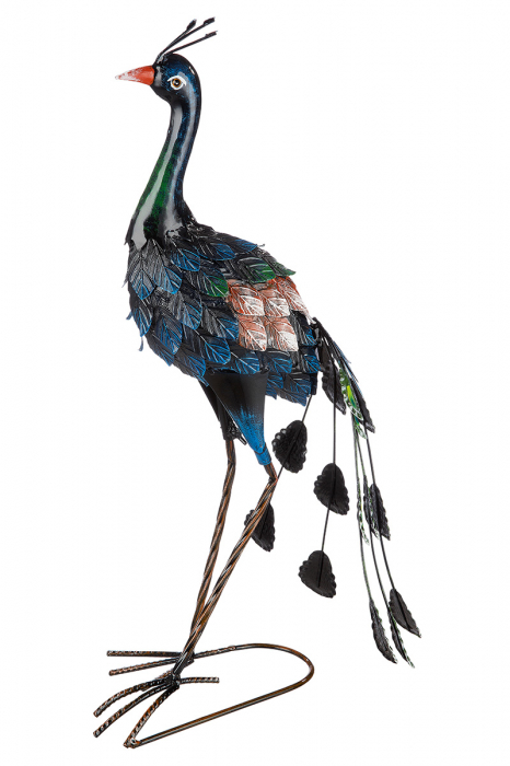 Figurina Peacock, Metal, Multicolor, 24x57x16 cm [4]