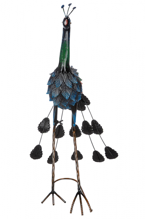 Figurina Peacock, Metal, Multicolor, 24x57x16 cm [3]