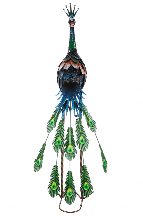 Figurina Peacock, Metal, Multicolor, 33x80x29 cm [2]