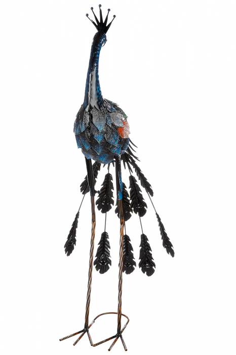 Figurina Peacock, Metal, Multicolor, 33x80x29 cm [3]