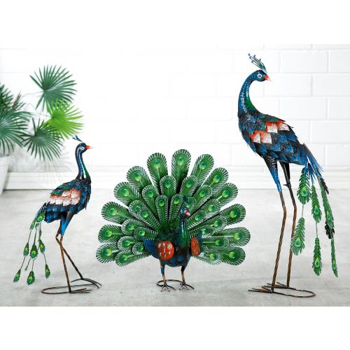 Figurina Peacock, Metal, Multicolor, 58x51x22 cm [4]