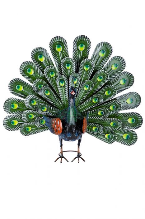 Figurina Peacock, Metal, Multicolor, 58x51x22 cm [2]