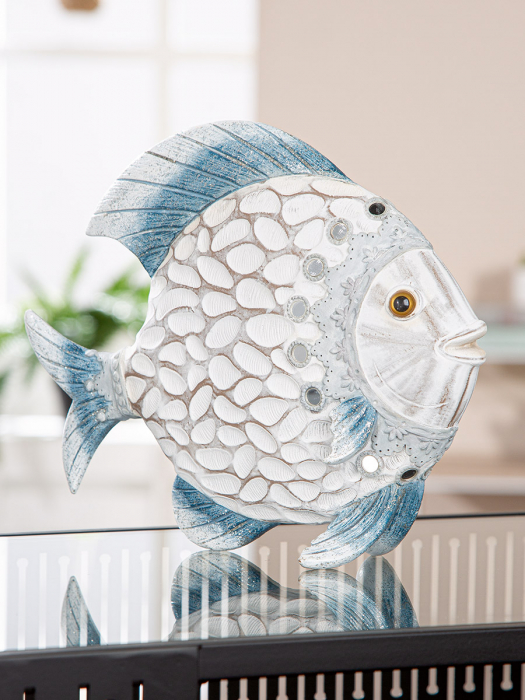 Figurină, Pește, Azuro, Polirășină, alb, PU 2, L. 7 cm, L. 24,5 cm, H. 22 cm [3]