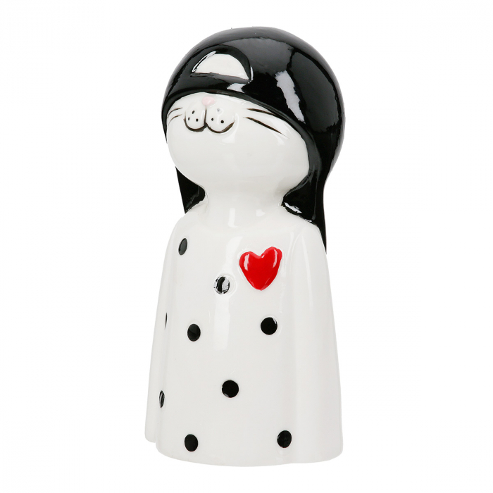 Figurină, Pisică, Cappy, Porțelan, alb, PU 6, 2 buc. asortate, L. 5 cm, L. 5,5 cm, H. 12 cm [2]