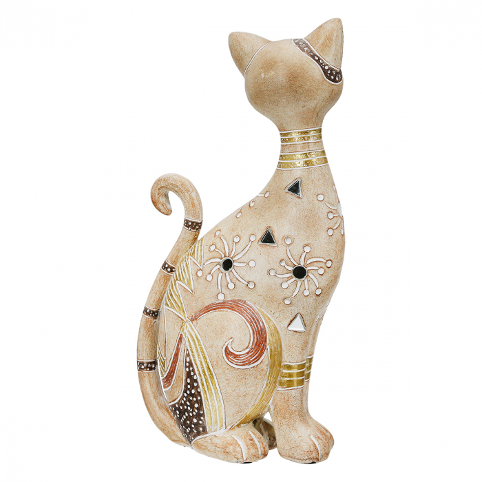 Figurină, Pisică, Kimba, Polirășină, maro deschis, PU 2, L. 8 cm, L. 14 cm, H. 27 cm [2]