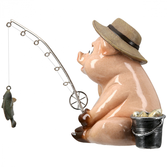 Figurină, Porc, Rășină sintetică, roz, PU 3, L. 17 cm, L. 11 cm, H 13 cm [2]