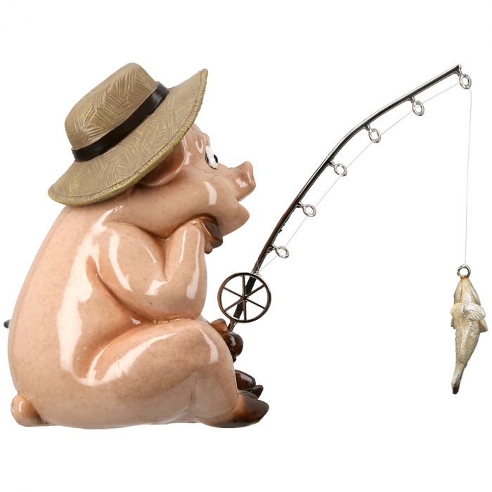 Figurină, Porc, Rășină sintetică, roz, PU 3, L. 17 cm, L. 11 cm, H 13 cm [4]