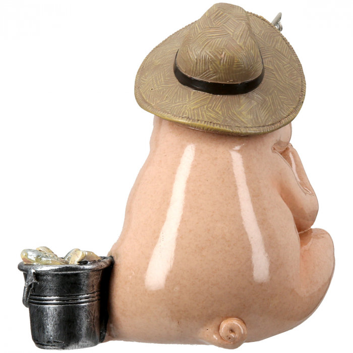 Figurină, Porc, Rășină sintetică, roz, PU 3, L. 17 cm, L. 11 cm, H 13 cm [3]