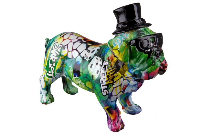 Figurina Pug Street Art, Rasina, Multicolor, 19.5x15.5x8 cm [3]