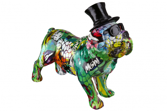 Figurina Pug Street Art, Rasina, Multicolor, 27x24x10 cm [6]