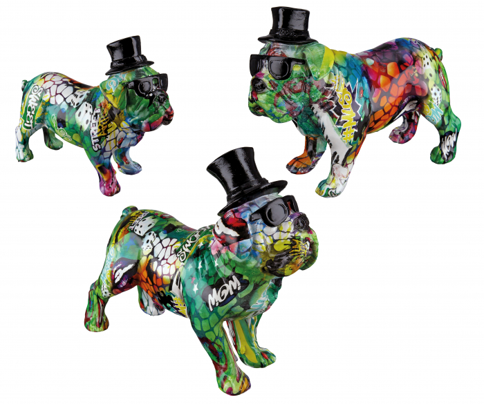Figurina Pug Street Art, Rasina, Multicolor, 27x24x10 cm [8]