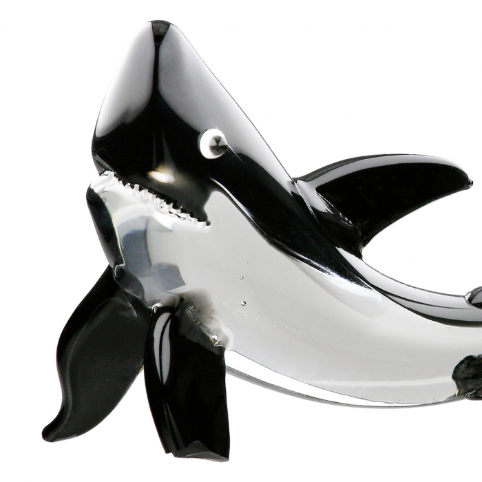 Figurină, Rechin, Sticlă, negru, transparent, PU 6, L. 4,5 cm, L. 9 cm, H. 5 cm [2]