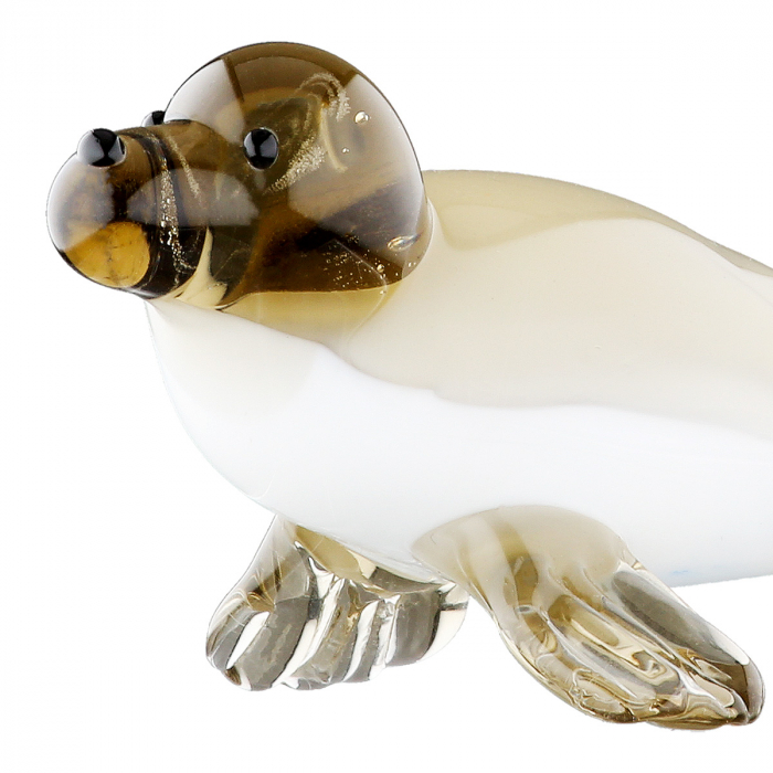 Figurină, Sigiliu, Sticlă, gri, alb, PU 6, L. 4 cm, L. 7 cm, H. 3,5 cm [2]