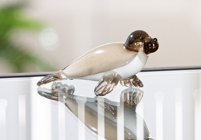 Figurină, Sigiliu, Sticlă, gri, alb, PU 6, L. 4 cm, L. 7 cm, H. 3,5 cm [3]