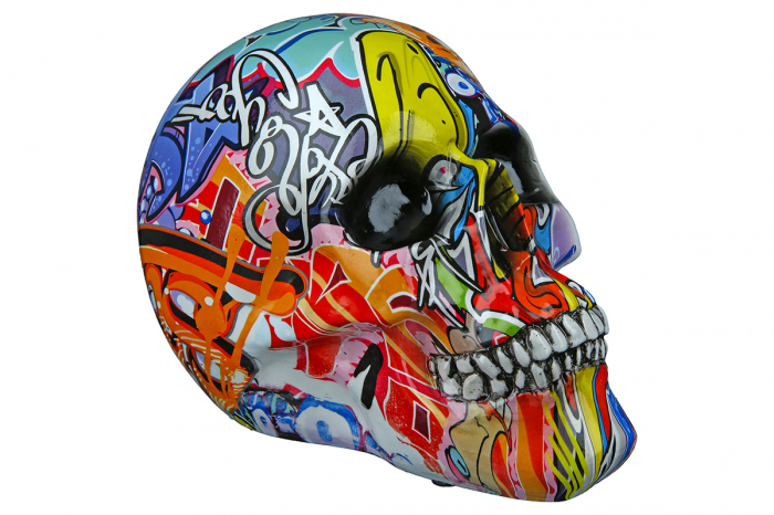 Figurina Skull Pop Art, Rasina, Multicolor, 19x15x11 cm [2]