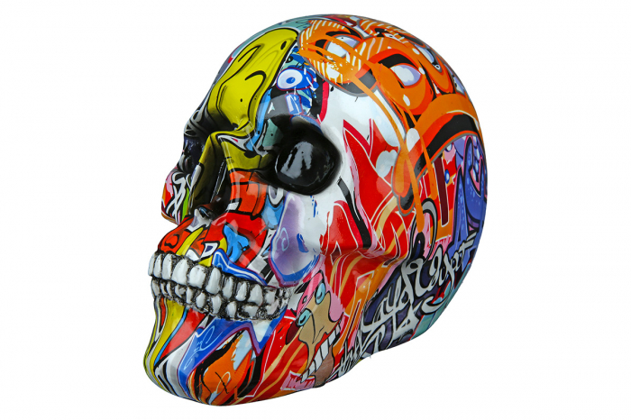Figurina Skull Pop Art, Rasina, Multicolor, 19x15x11 cm [5]