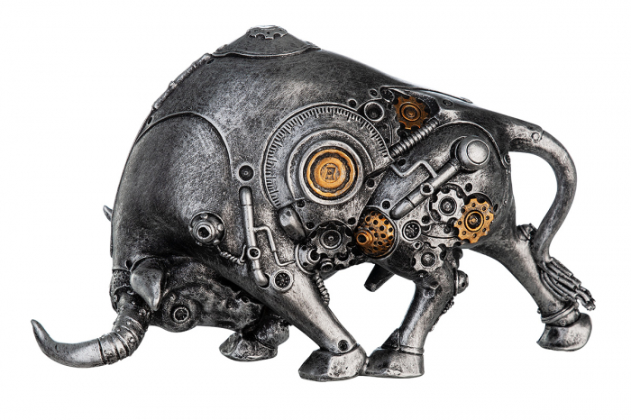Figurina Steampunk Bullfight, Rasina, Argintiu/Auriu, 22x14x11 cm [4]