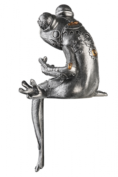 Figurina Steampunk Frog, Rasina, Argintiu/Auriu, 17x31x13 cm [2]