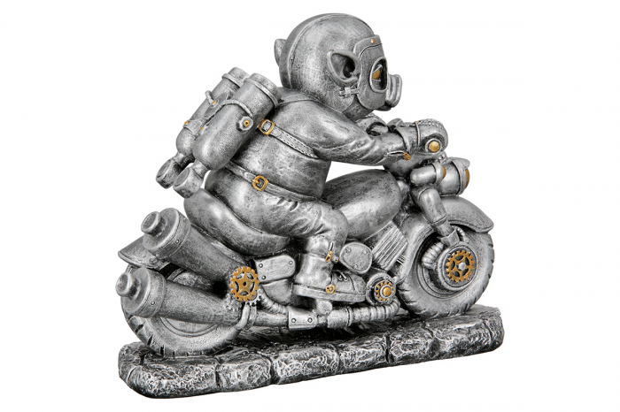Figurina Steampunk Motor, Rasina, Argintiu, 7x23x21 cm [3]