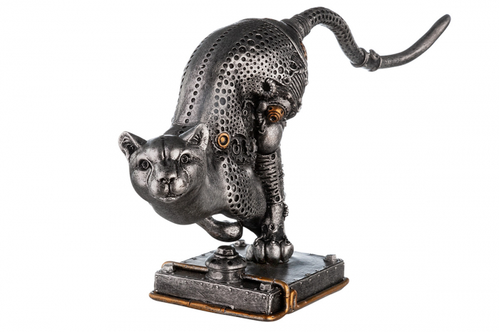 Figurina Steampunk Pard, Rasina, Argintiu/Auriu, 35x17x9.5 cm [2]