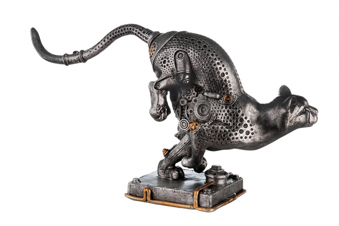 Figurina Steampunk Pard, Rasina, Argintiu/Auriu, 35x17x9.5 cm [4]