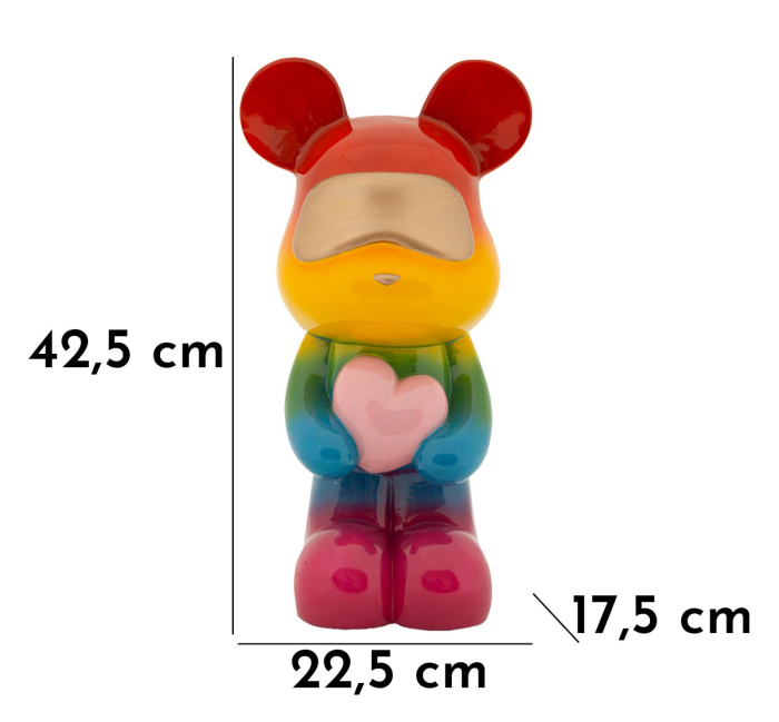 Figurina, Ursulet de plus curcubeu 22,5x17,5x42,5 cm [8]