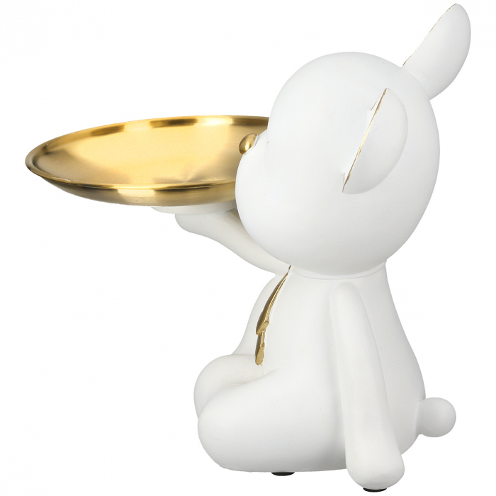 Figurină, Ursuleț, Motiv cravată, Rășină sintetică, alb, PU 2, L. 17 cm, L. 15 cm, H 19 cm [2]