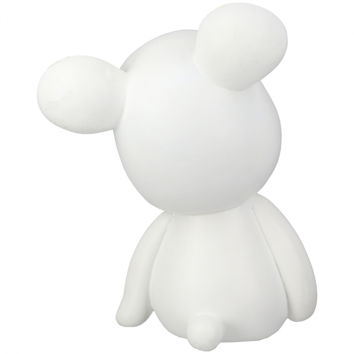 Figurină, Ursuleț, motiv muscă, Rășină sintetică, alb, PU 2, L. 11 cm, L. 14 cm, H 22 cm [3]