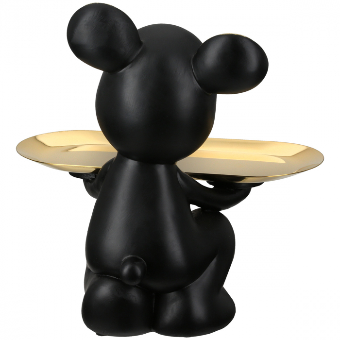 Figurină, Ursuleț, Rășină sintetică, negru, PU 2, L. 14 cm, L. 23 cm, H 24 cm [3]