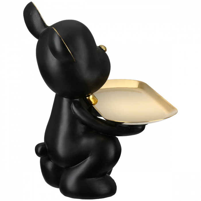 Figurină, Ursuleț, Rășină sintetică, negru, PU 2, L. 14 cm, L. 23 cm, H 24 cm [4]