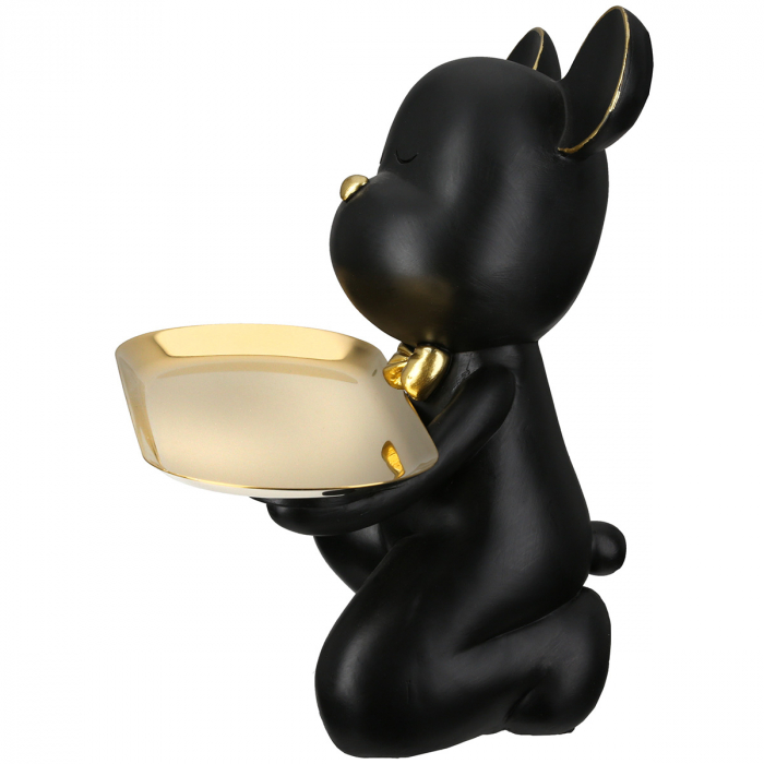 Figurină, Ursuleț, Rășină sintetică, negru, PU 2, L. 14 cm, L. 23 cm, H 24 cm [2]