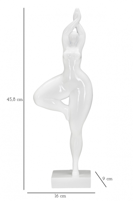 Figurina Woman Yoga, Rasina, Alb, 45.8x16x9 cm [8]
