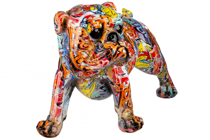 Figurina XL Pug Street Art, Rasina, Multicolor, 75x40x36 cm [2]