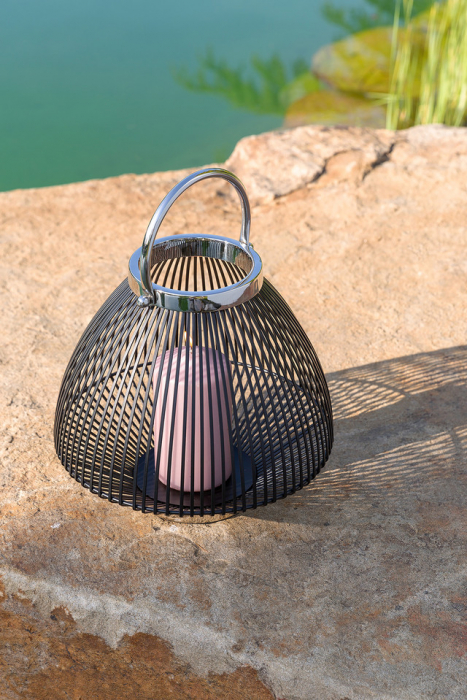 FLIX, Felinar, vopsit cu pulbere neagră, mâner nichel, h. 27 cm, d. 29 cm [9]