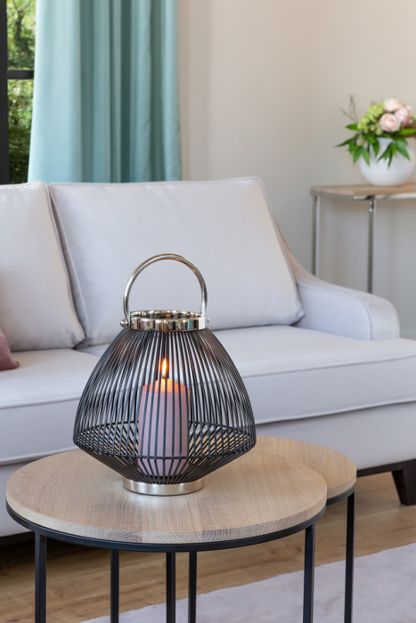 FLIX, Felinar, vopsit cu pulbere neagră, mâner nichel, h. 27 cm, d. 29 cm [5]