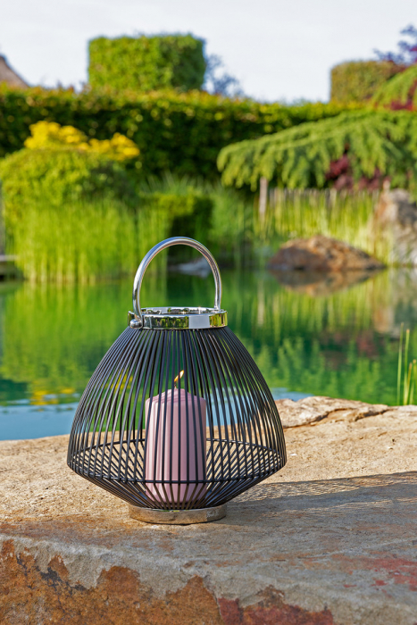 FLIX, Felinar, vopsit cu pulbere neagră, mâner nichel, h. 27 cm, d. 29 cm [7]