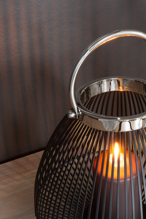 FLIX, Felinar, vopsit cu pulbere neagră, mâner nichel, h. 27 cm, d. 29 cm [10]