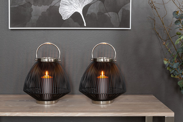 FLIX, Felinar, vopsit cu pulbere neagră, mâner nichel, h. 27 cm, d. 29 cm [6]