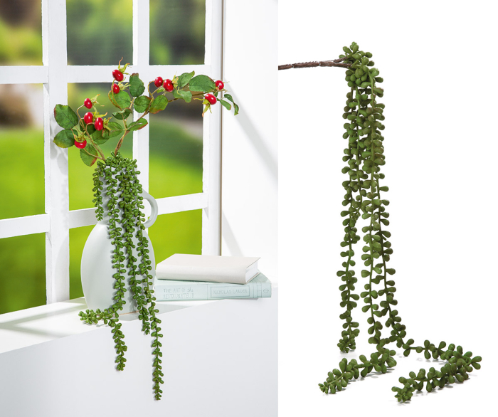 Floare artificiala, Accessories Senecio, verde, rasina, 6 x 6 x 66 cm [2]