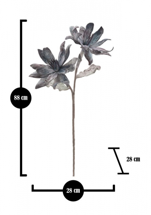 Floare x2 albastra cm ø 28x88 [5]