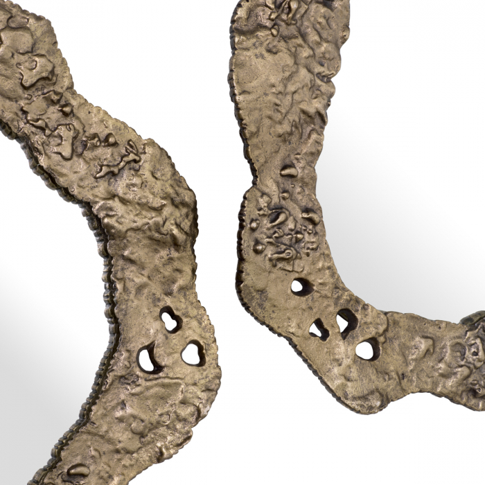 Foggia, set de 2 oglinzi, finisaj din alamă cu aspect vintage [5]