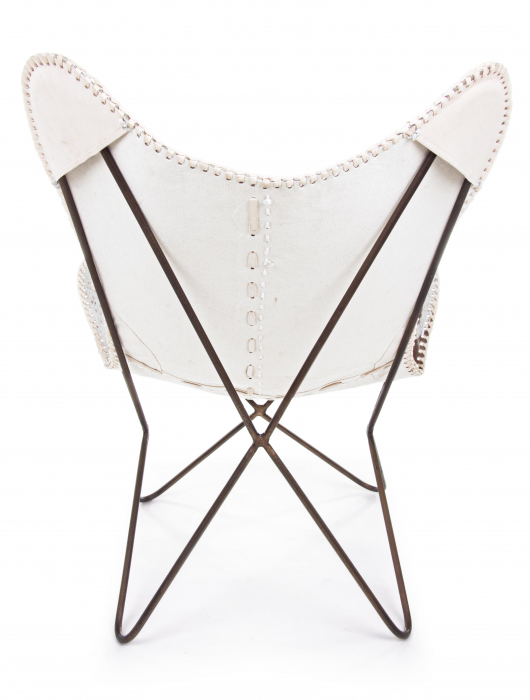 Fotoliu Buffalo, Otel/Poliester, Alb/Crem, 68x70x93 cm [5]