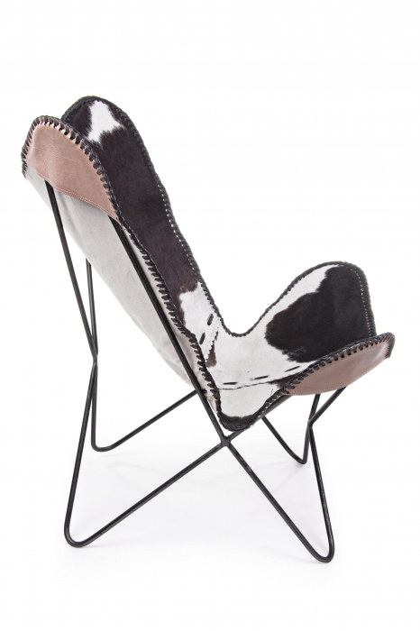 Fotoliu Buffalo, Otel/Poliester, Alb/Negru, 68x70x93 cm [2]