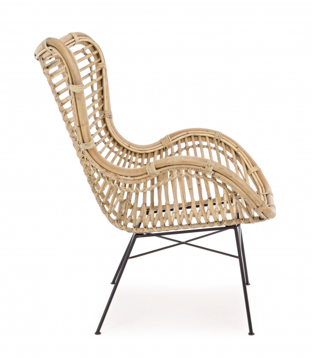 Fotoliu Casilda, Lemn/Otel, Maro, 74x75x85 cm [3]