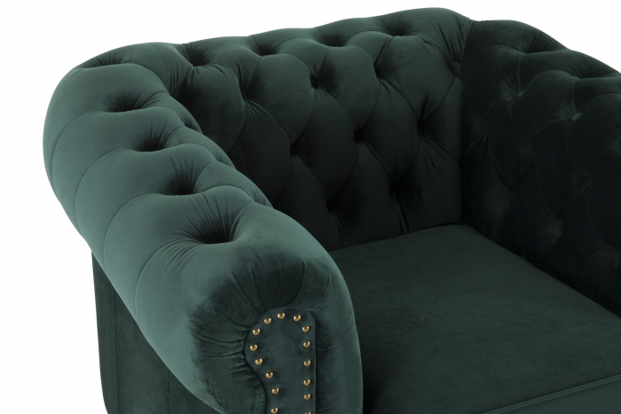 Fotoliu Chesterfield, Verde, 94x80x86 cm [4]