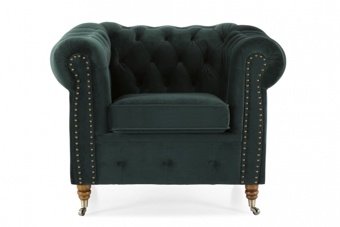 Fotoliu Chesterfield, Verde, 94x80x86 cm [2]